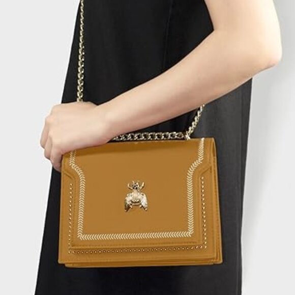 NPBAG Plain Spruce Yellow Crossbody Trendy Insect Purse Casual Fall Boho - Picture 11 of 12